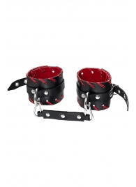 Черно-красные оковы из натуральной кожи - Pecado - купить с доставкой в Красногорске