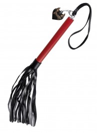 Черно-красная кожаная плеть - 50 см. - Pecado - купить с доставкой в Красногорске