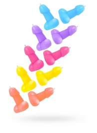 Набор из 10 разноцветных свечей в форме пениса - Pecado - купить с доставкой в Красногорске