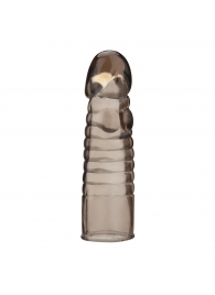 Дымчатая насадка-удлинитель Ribbed Realistic Penis Enhancing Sleeve Extension - 15,2 см. - BlueLine - в Красногорске купить с доставкой