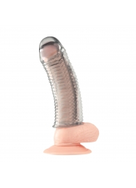 Текстурированная насадка на пенис Clear Textured Penis Enhancing Sleeve Extension - 16,5 см. - BlueLine - в Красногорске купить с доставкой