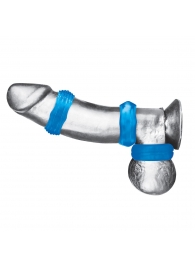 Комплект из трех голубых колец для эрекции 3-Pack Nuts   Bolts Stretch Cock Ring Set - BlueLine - в Красногорске купить с доставкой