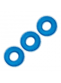 Комплект из трех голубых колец для эрекции 3-Pack Ultra-Stim Stretch Cock Rings - BlueLine - в Красногорске купить с доставкой