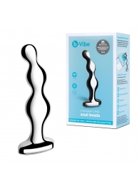 Стальной анальный фаллоимитатор для простаты Stainless Steel Anal Beads - 13 см. - b-Vibe - в Красногорске купить с доставкой