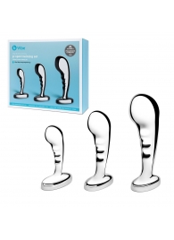 Набор из 3 стальных стимуляторов простаты Stainless Steel P-spot Training Set - b-Vibe - в Красногорске купить с доставкой
