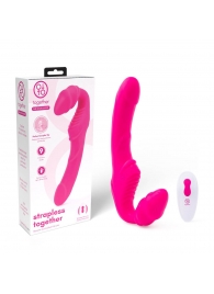 Розовый безремневой страпон на радиоуправлении Strapless Together - 22 см. - Together Toy - купить с доставкой в Красногорске