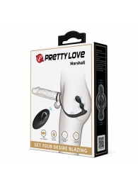 Черный вибростимулятор простаты с фиксацией кольцами Marshall - Baile - в Красногорске купить с доставкой