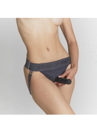 Серые трусики для фиксации насадок Strap-on-me Harness Lingerie Unique - Strap-on-me - купить с доставкой в Красногорске