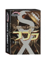Суженные к основанию презервативы Sagami Xtreme COBRA - 3 шт. - Sagami - купить с доставкой в Красногорске