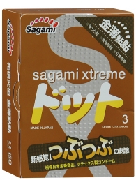 Презервативы Sagami Xtreme FEEL UP с точечной текстурой и линиями прилегания - 3 шт. - Sagami - купить с доставкой в Красногорске