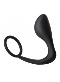 Черное эрекционное кольцо с анальной пробкой Anal Plug With Cockring - Dream Toys - в Красногорске купить с доставкой