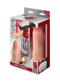 Телесный страпон Harness LESBI с вагинальной пробкой - 16,5 см. - LOVETOY (А-Полимер) - купить с доставкой в Красногорске