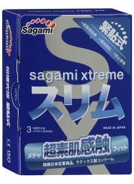 Розовые презервативы Sagami Xtreme FEEL FIT 3D - 3 шт. - Sagami - купить с доставкой в Красногорске