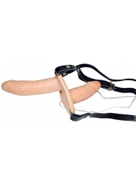 Телесный женский страпон с вагинальной пробкой Strap-On Duo - 15 см. - Orion - купить с доставкой в Красногорске