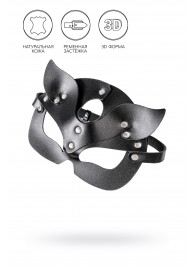 Черная кожаная рельефная маска кошки - Pecado - купить с доставкой в Красногорске