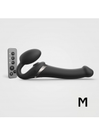 Черный безремневой страпон Multi Orgasm Size M с клиторальной стимуляцией - Strap-on-me - купить с доставкой в Красногорске