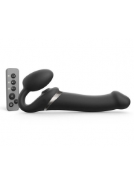 Черный безремневой страпон Multi Orgasm Size L с клиторальной стимуляцией - Strap-on-me - купить с доставкой в Красногорске