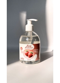Лубрикант на водной снове Love Protection Strawberry с ароматом клубники - 300 мл. - Lola Games - купить с доставкой в Красногорске
