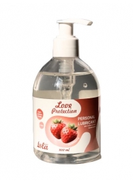 Лубрикант на водной снове Love Protection Strawberry с ароматом клубники - 300 мл. - Lola Games - купить с доставкой в Красногорске