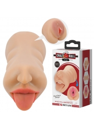 Телесный двусторонний мастурбатор Sarah - ротик и вагина - Baile - в Красногорске купить с доставкой