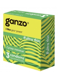 Ультратонкие презервативы Ganzo Ultra thin - 3 шт. - Ganzo - купить с доставкой в Красногорске