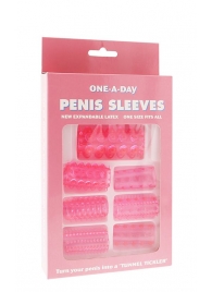 Набор из 7 розовых насадок на пенис ONE-A-DAY PENIS SLEEVES PINK - Seven Creations - в Красногорске купить с доставкой