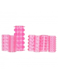 Набор из 7 розовых насадок на пенис ONE-A-DAY PENIS SLEEVES PINK - Seven Creations - в Красногорске купить с доставкой