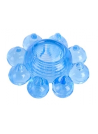 Голубая гелевая насадка-цветок - Toyfa Basic - в Красногорске купить с доставкой