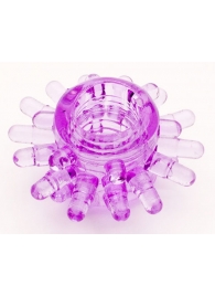 Фиолетовое гелевое эрекционное кольцо с шипиками - Toyfa Basic - в Красногорске купить с доставкой