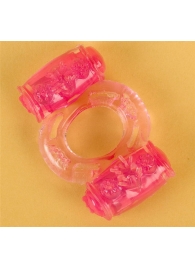 Розовое виброкольцо с двумя батарейками - Toyfa Basic - в Красногорске купить с доставкой