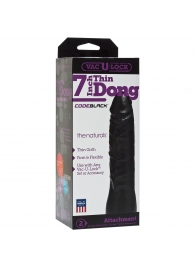 Насадка-фаллоимитатор для страпон-систем Vac-U-Lock CodeBlack 7 Inch Thin Dong - 18,3 см. - Doc Johnson - купить с доставкой в Красногорске