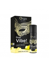 Съедобный жидкий вибратор Dual Vibe! со вкусом лимонного джина с тоником - 15 мл. - ORGIE - купить с доставкой в Красногорске