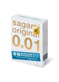 Увлажнённые презервативы Sagami Original 0.01 Extra Lub - 2 шт. - Sagami - купить с доставкой в Красногорске