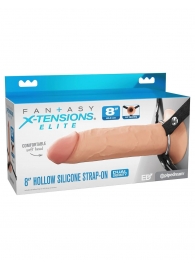 Полый страпон на ремнях 8’’ Hollow Silicone Strap-on - Pipedream - купить с доставкой в Красногорске