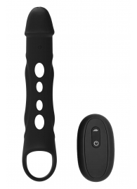 Черная насадка-удлинитель Vibrating Extender With Remote с вибрацией - Dream Toys - в Красногорске купить с доставкой