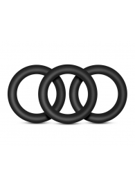Набор из 3 черных эрекционных колец Black Small Penis Rings - Blush Novelties - в Красногорске купить с доставкой