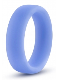 Голубое люминесцентное кольцо Silicone Glo Cock Ring - Blush Novelties - в Красногорске купить с доставкой
