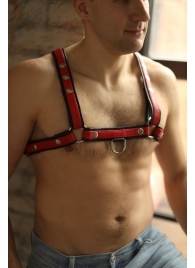Черно-красная мужская портупея Black-Red - БДСМ Арсенал - купить с доставкой в Красногорске