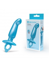 Голубая анальная пробка для массажа простаты Hither Silicone Prostate Plug - 14,3 см. - b-Vibe - в Красногорске купить с доставкой