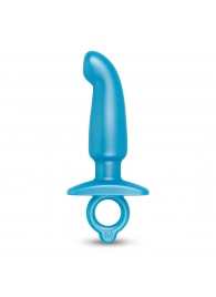 Голубая анальная пробка для массажа простаты Hither Silicone Prostate Plug - 14,3 см. - b-Vibe - в Красногорске купить с доставкой