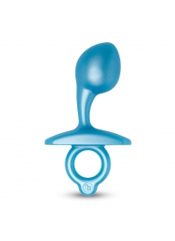 Голубая анальная пробка для массажа простаты Bulb Silicone Prostate Plug - 10,7 см. - b-Vibe - в Красногорске купить с доставкой