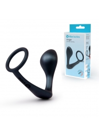Черное эрекционное кольцо со стимулятором простаты Ringer Cock Ring   Plug - b-Vibe - в Красногорске купить с доставкой
