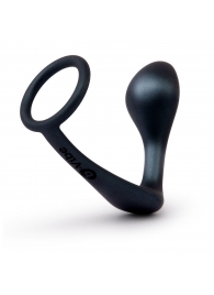 Черное эрекционное кольцо со стимулятором простаты Ringer Cock Ring   Plug - b-Vibe - в Красногорске купить с доставкой