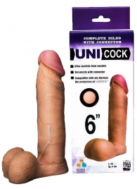 Насадка для страпона фаллической формы UNICOCK 6  - 18 см. - LOVETOY (А-Полимер) - купить с доставкой в Красногорске