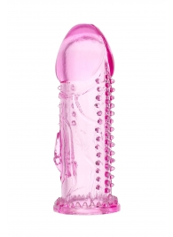 Розовая насадка на пенис с шипиками и коготком - 13,5 см. - A-toys - в Красногорске купить с доставкой