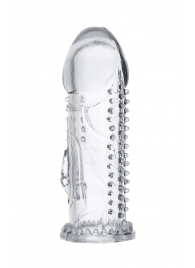 Прозрачная насадка на пенис с шипиками и коготком - 13,5 см. - A-toys - в Красногорске купить с доставкой