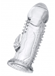 Прозрачная насадка на пенис с шипиками и коготком - 13,5 см. - A-toys - в Красногорске купить с доставкой