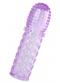 Фиолетовая рельефная насадка на пенис - 13,5 см. - A-toys - в Красногорске купить с доставкой