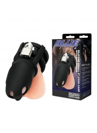 Черная клетка для пениса Silicone Small 2 in Cock Cage With Ball Divider - BlueLine - купить с доставкой в Красногорске