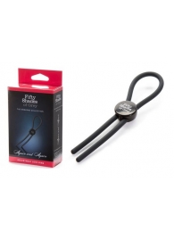 Тёмно-серое эрекционное кольцо с зажимом Again and Again Adjustable Cock Ring - Fifty Shades of Grey - в Красногорске купить с доставкой